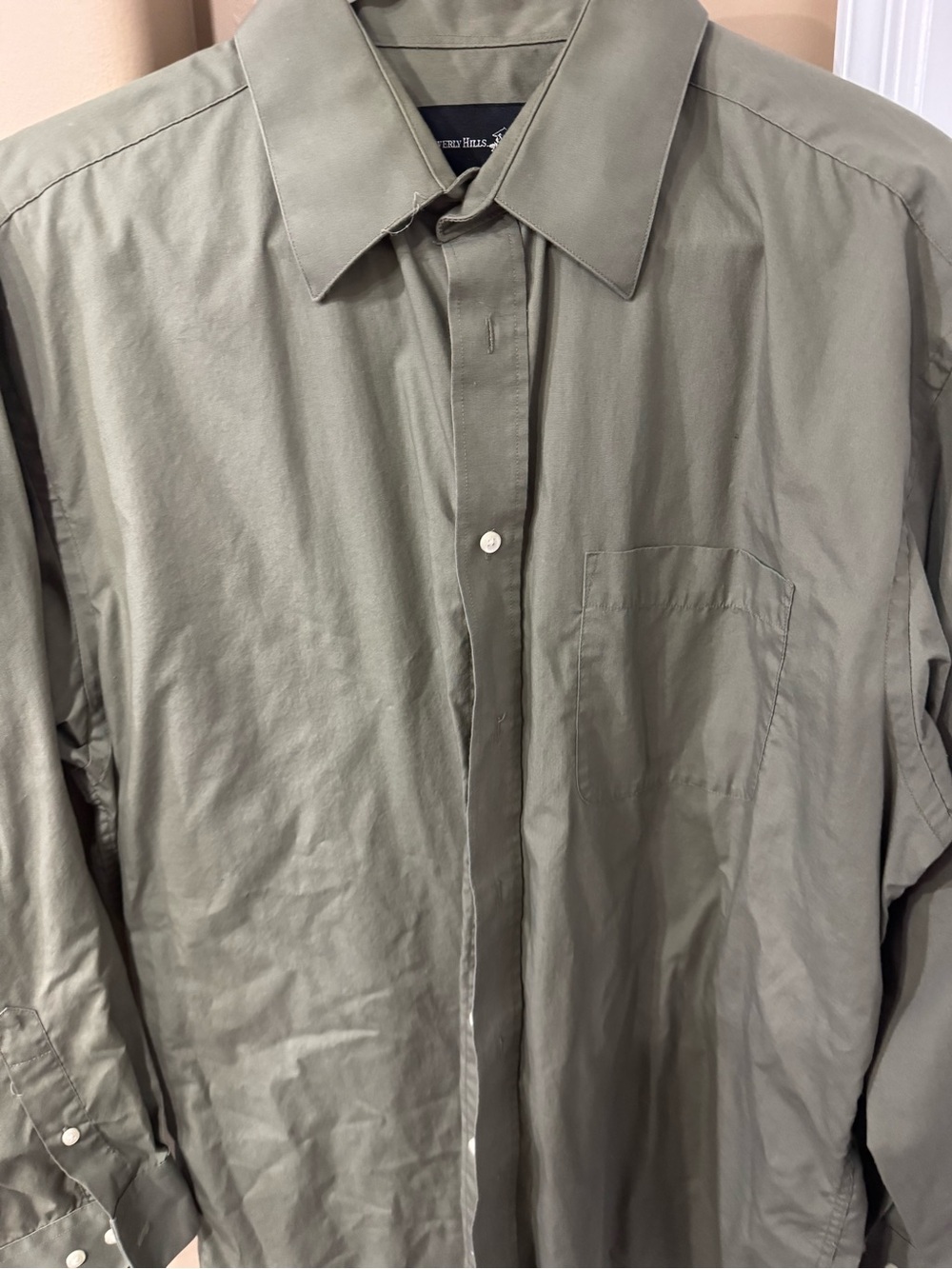 Beverly Hills Polo Club Olive Green Men's Shirt (CL-4)